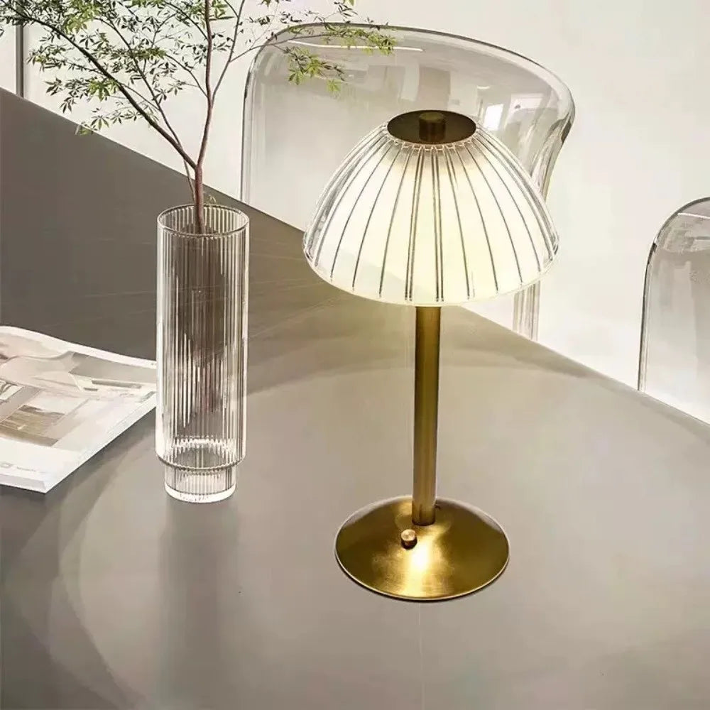 Nordic Cordless Touch Table Lamp – Gold Accent Lighting
