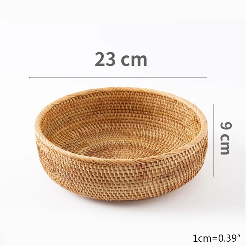 Handwoven Rectangular Rattan Storage Basket
