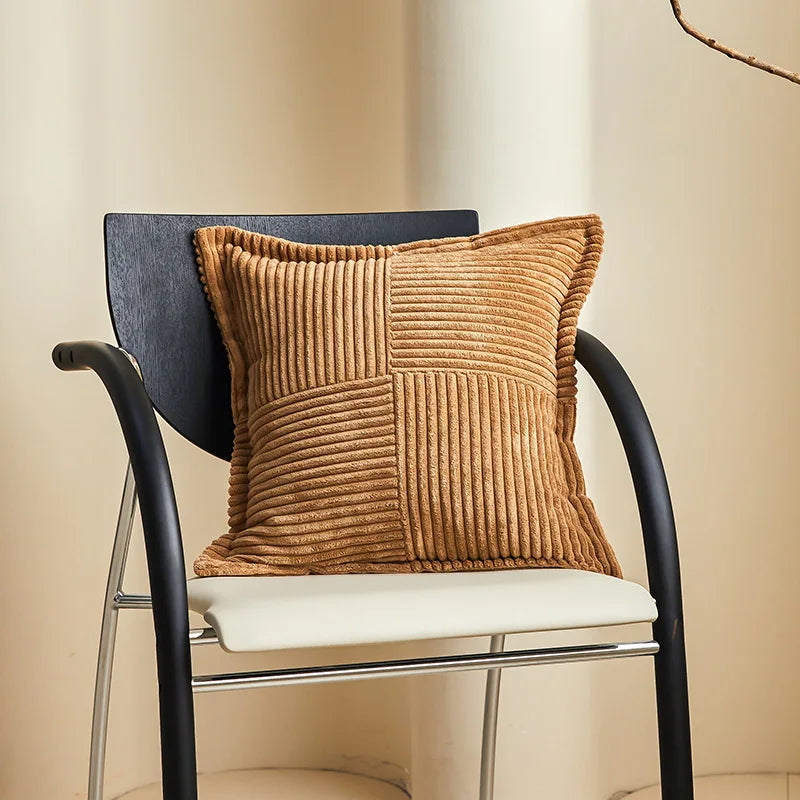 Boho Striped Throw Pillow Covers — Neutral Decorative Cushion Set