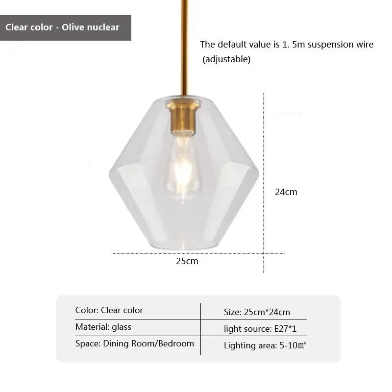 Nordic Glass Pendant Lamp | Modern Hanging Ceiling Light