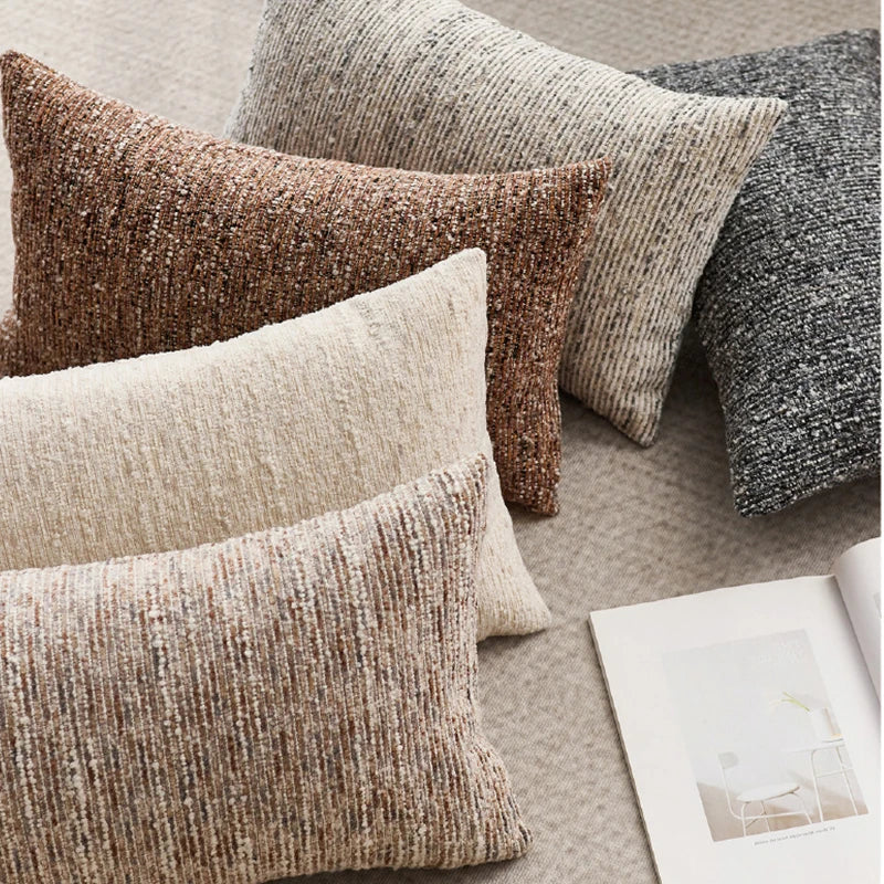 Chenille Striped Decorative Throw Pillow Covers