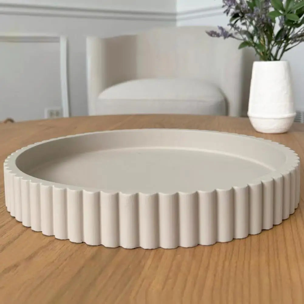 Round Decorative Resin Tray | Minimalist Coffee Table Tray