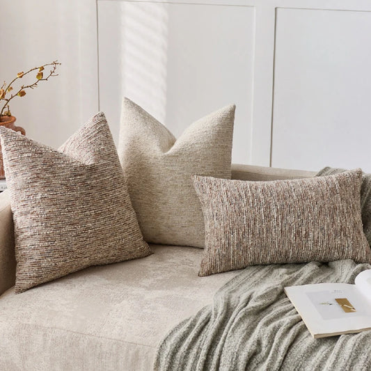 Chenille Striped Decorative Throw Pillow Covers