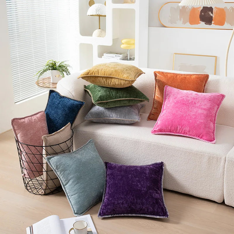Luxury Velvet Chenille Throw Pillow Covers
