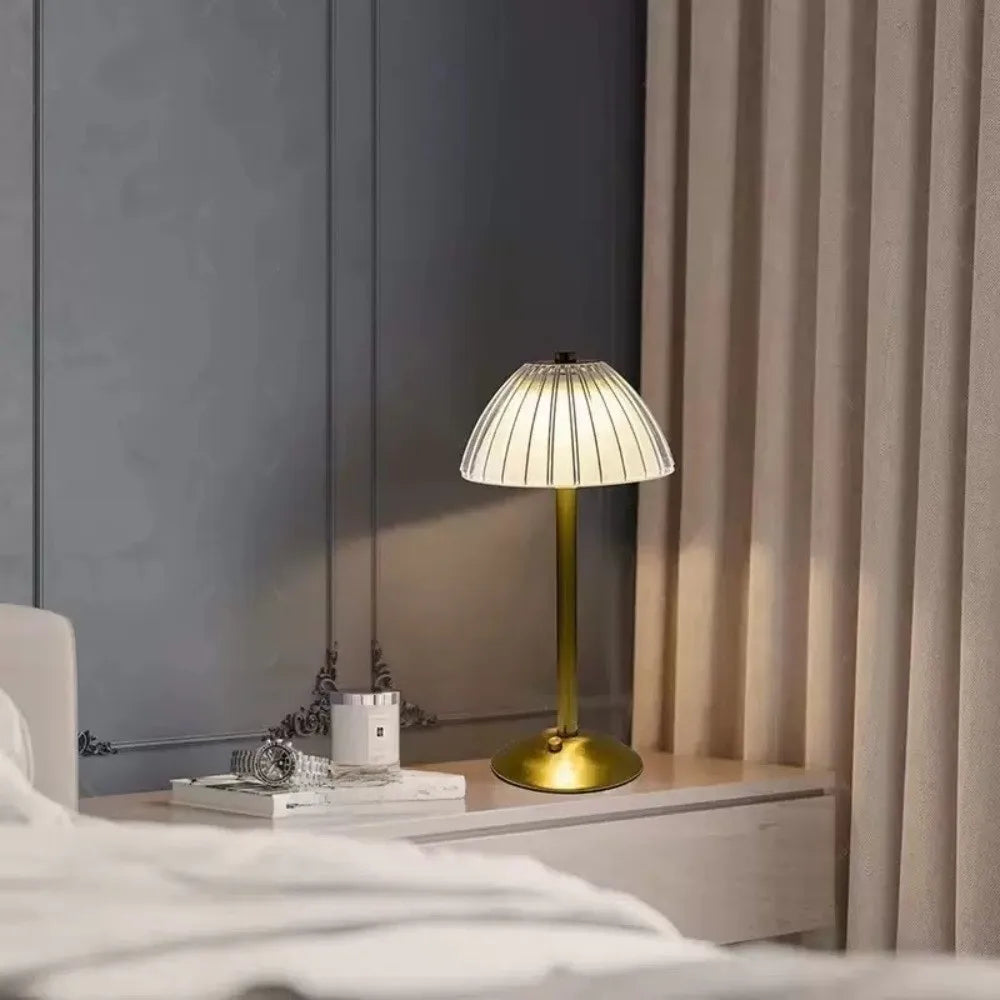 Nordic Cordless Touch Table Lamp – Gold Accent Lighting