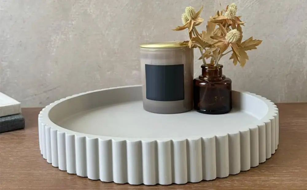 Round Decorative Resin Tray | Minimalist Coffee Table Tray