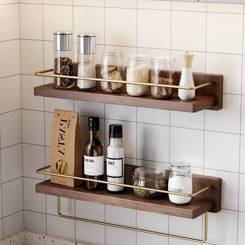 Bathroom Kitchen Shelf No-Punch Towel Rack