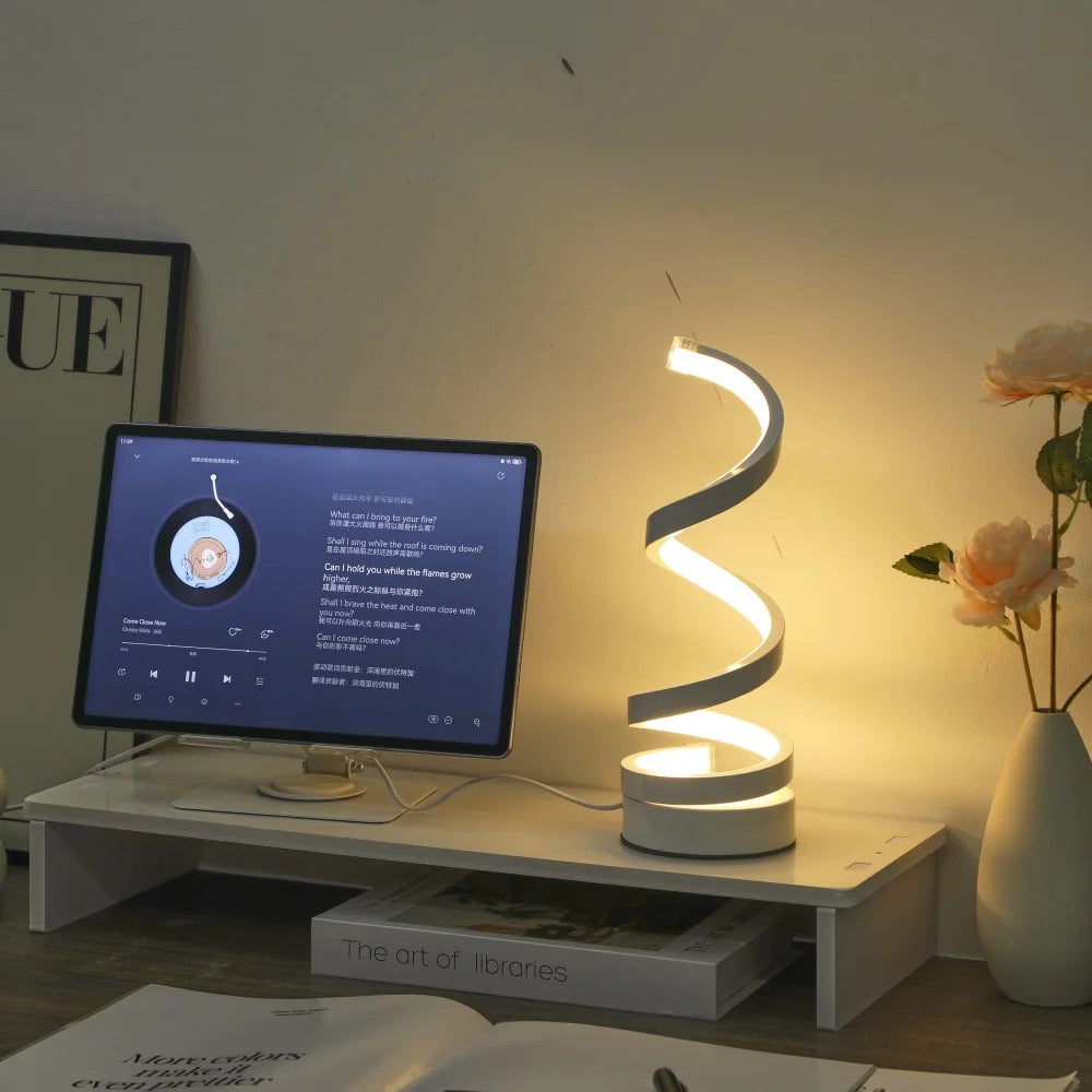 TwistGlow Spiral Lamp — 3-Mode Ambient Lighting