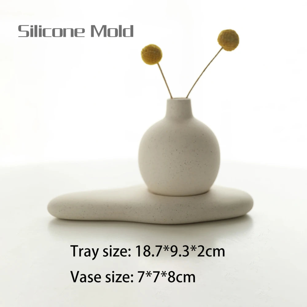 Aesthetic Cement Vase Duo