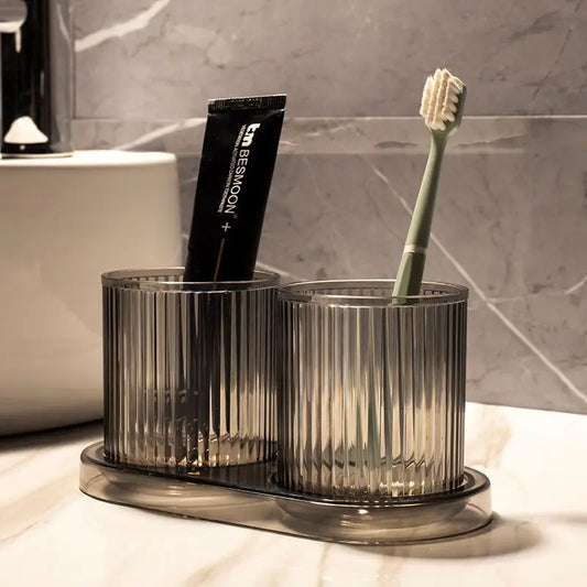 Modern Bathroom Toothbrush Cup | Minimalist Glass Bathroom Tumbler