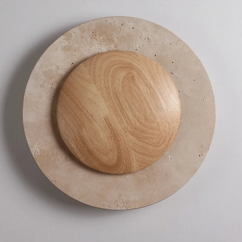Vintage Travertine Round Wall Lamp | Ambient Wall Light