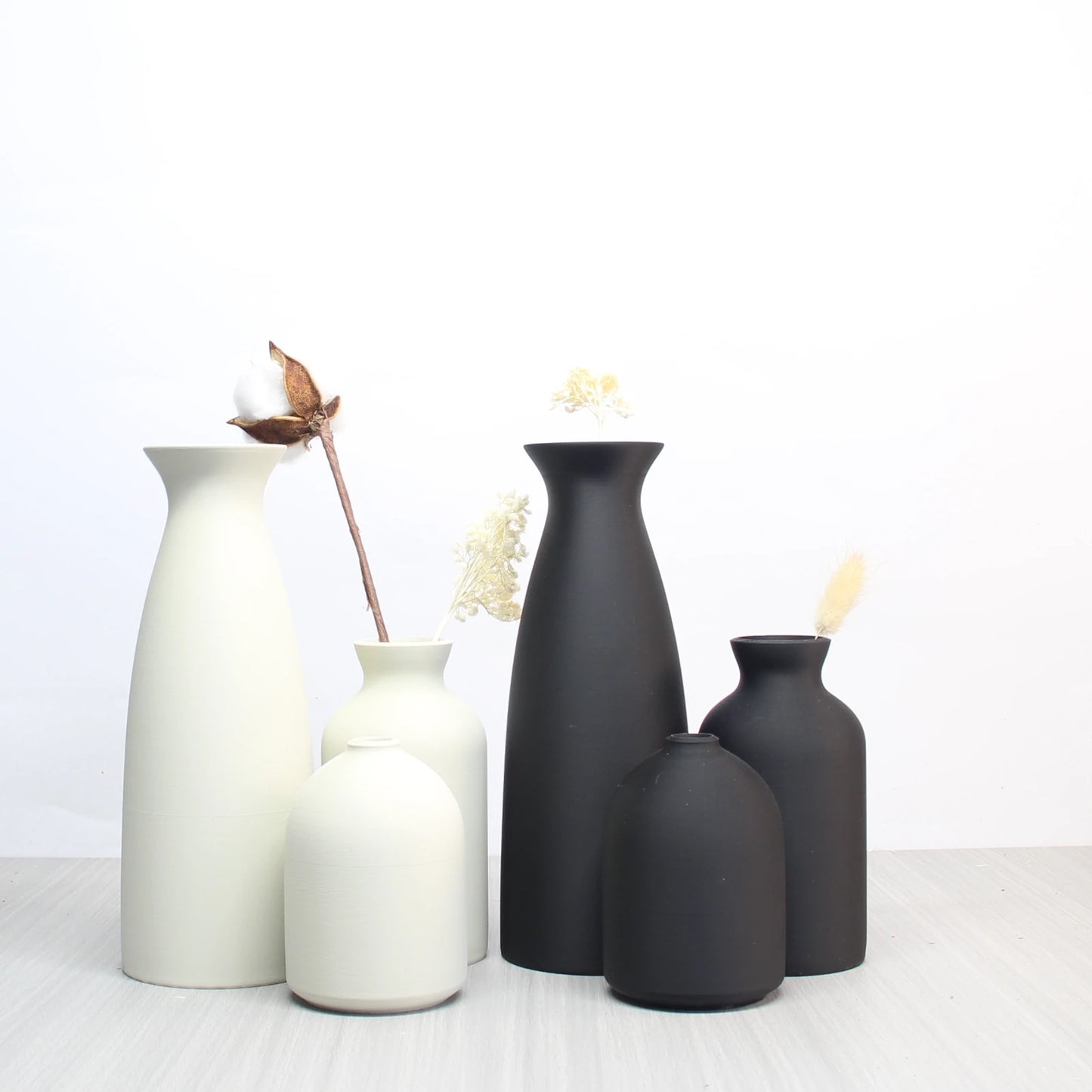 VintageGlow Vase Trio — Modern Ceramic Set