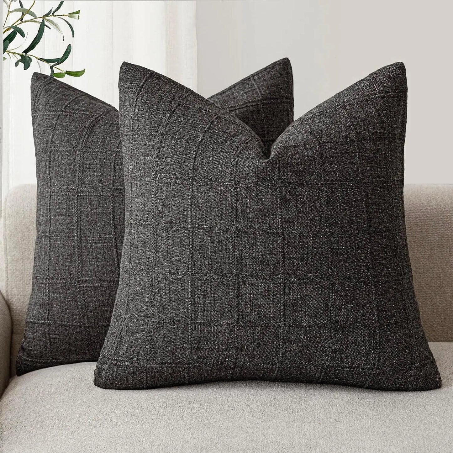 Neutral Linen Pillow Covers | Textured Decorative Cushion Covers