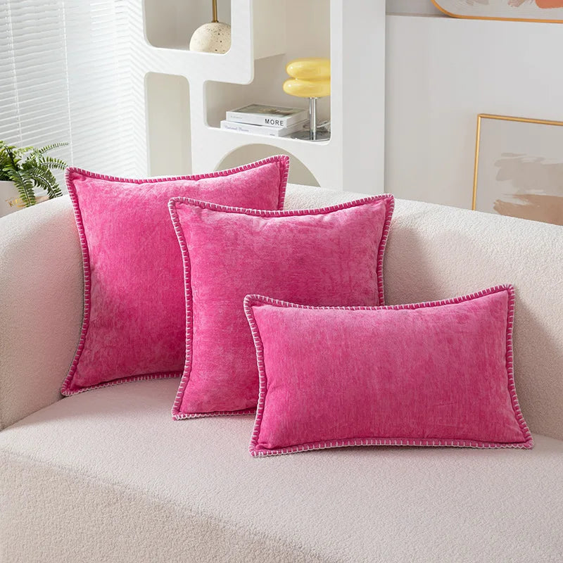 Luxury Velvet Chenille Throw Pillow Covers