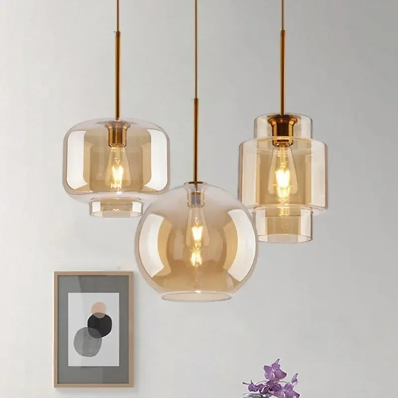 Nordic Glass Pendant Lamp | Modern Hanging Ceiling Light