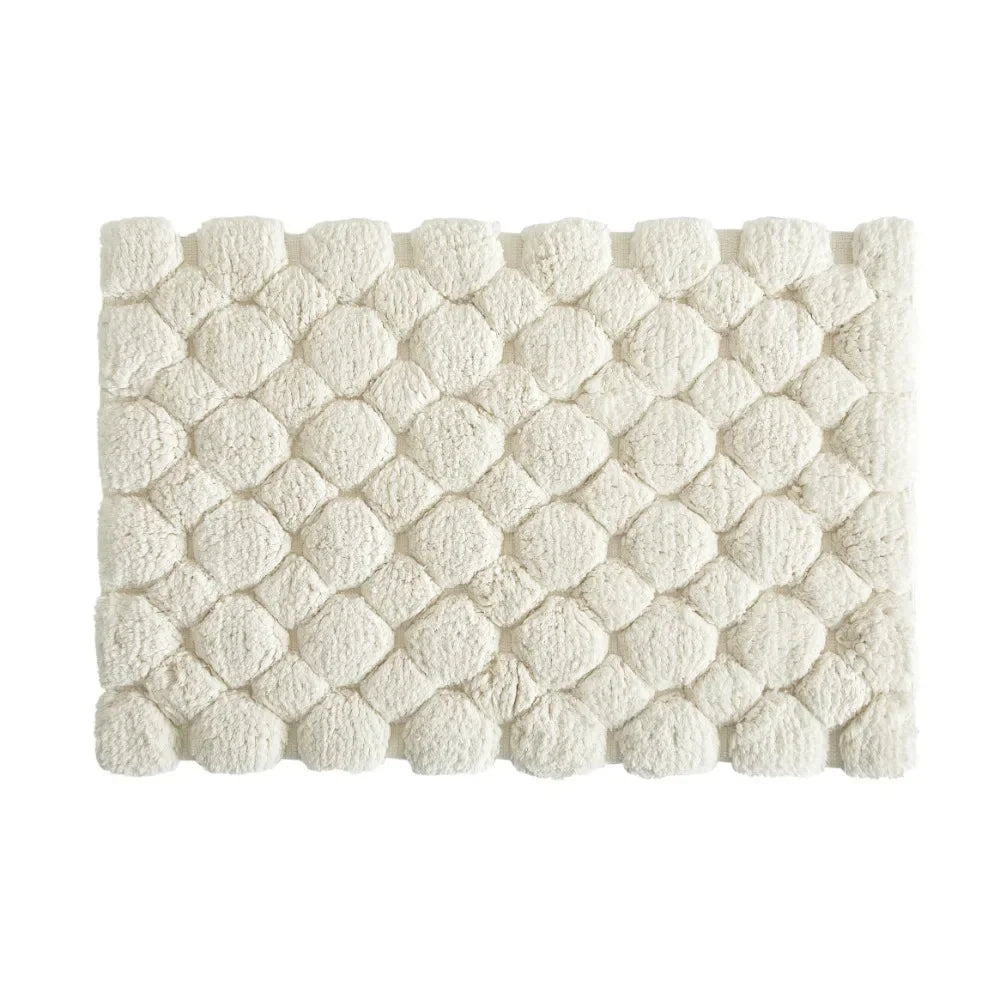Ivory 2-Piece Cotton Bath Rug Set | Soft Machine Washable Bathroom Mats