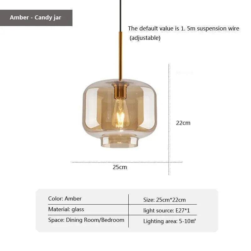 Nordic Glass Pendant Lamp | Modern Hanging Ceiling Light