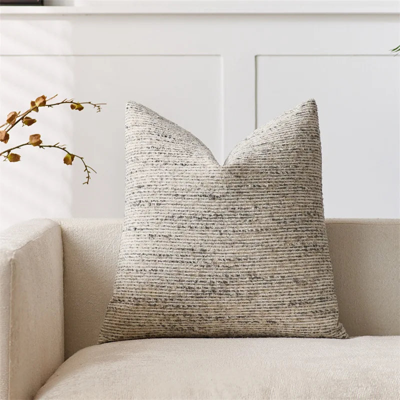 Chenille Striped Decorative Throw Pillow Covers