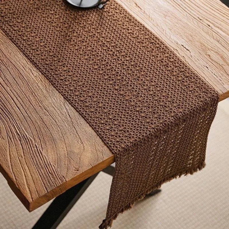 Boho Woven Tassel Table Runner