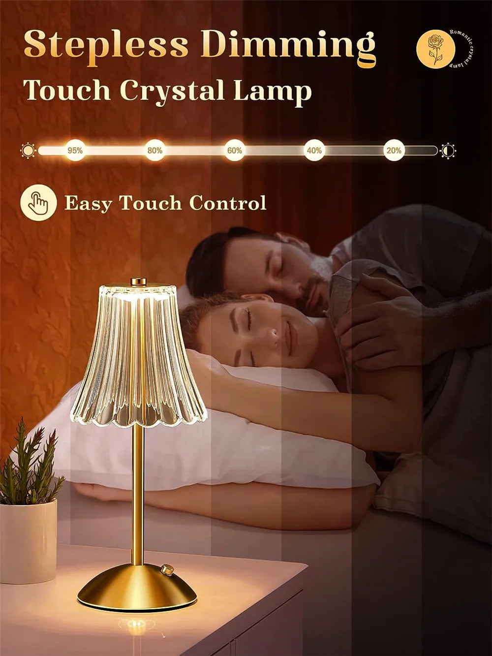 AuraTouch LED Lamp — 3-Color Dimming Night Light