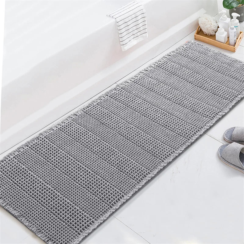 Soft Absorbent Bathroom Mat — Neutral Anti-Slip Rug