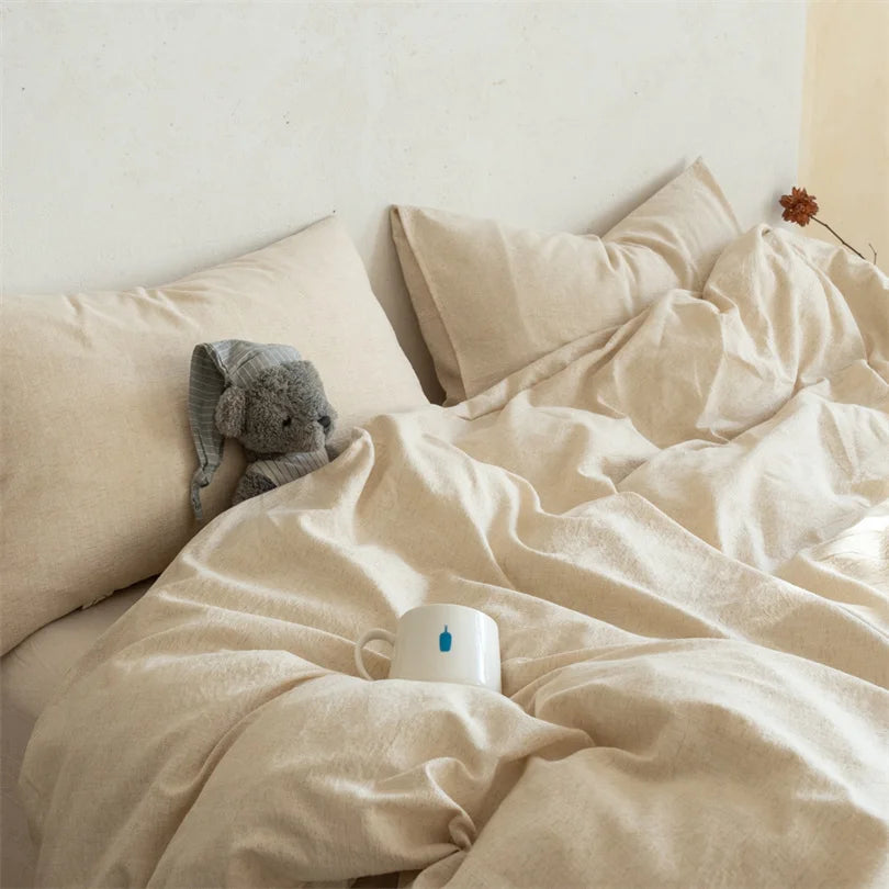 Dreamreal 100% Linen Bedding Set (4-Piece) | Breathable Cooling Sheet + Duvet Cover