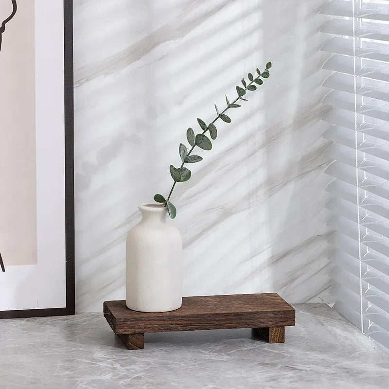 Wood Pedestal Vanity Tray