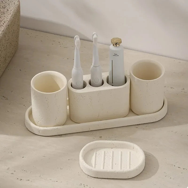 Stone Toothbrush Holder — Minimal Bathroom Organizer