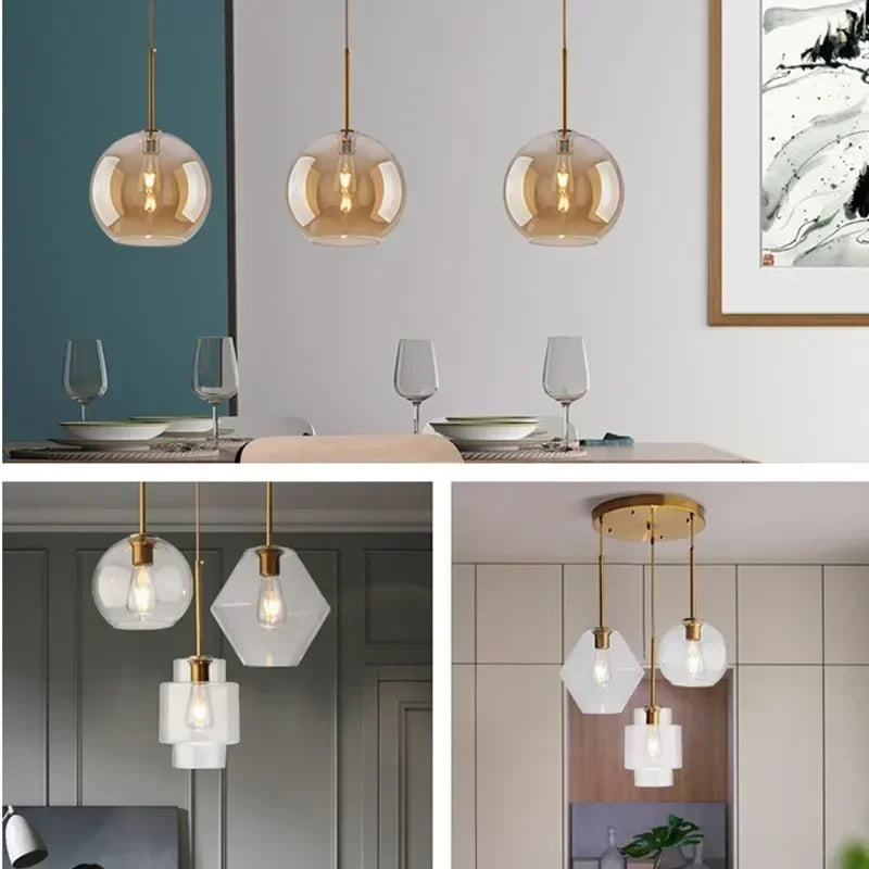 Nordic Glass Pendant Lamp | Modern Hanging Ceiling Light