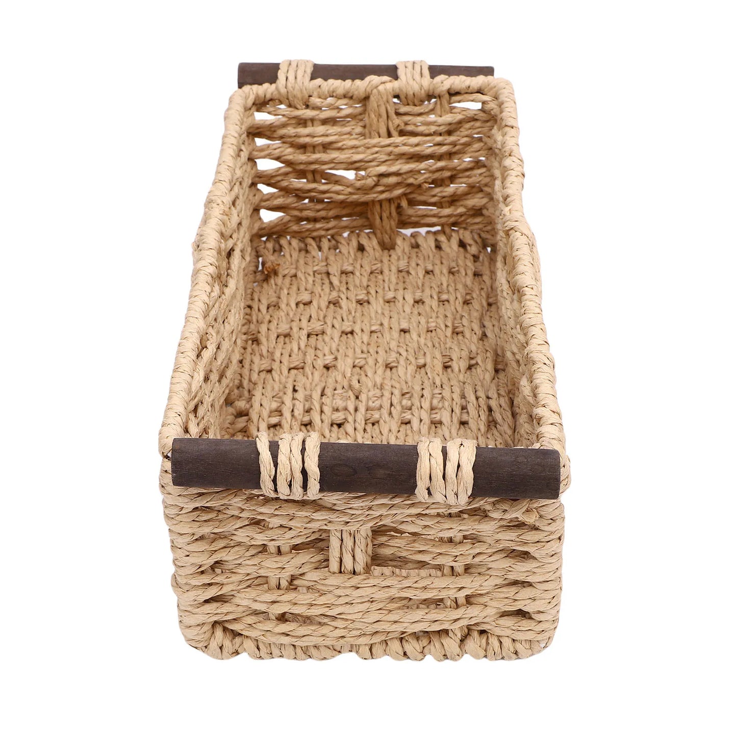 Handwoven Toilet Paper Storage Basket – Paper Rope Organizer (35×15×10 cm)