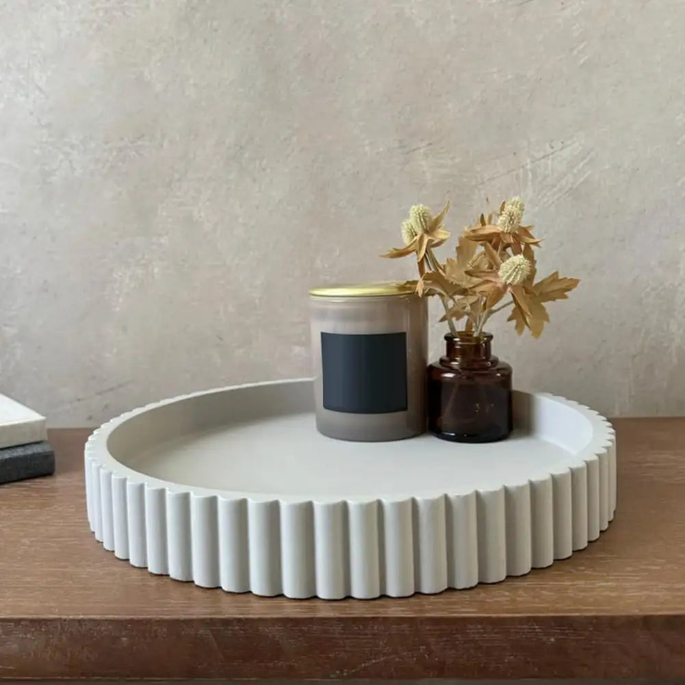 Round Decorative Resin Tray | Minimalist Coffee Table Tray