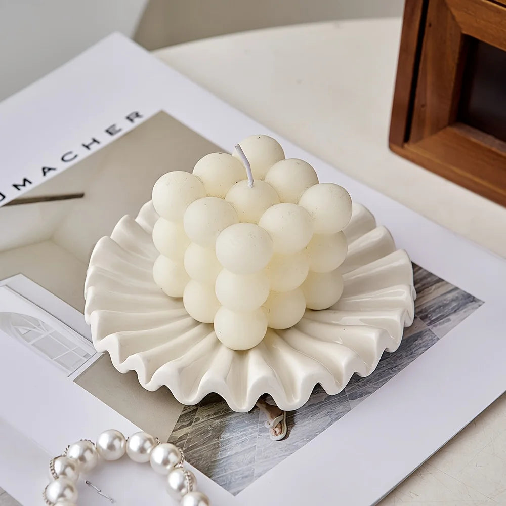 Ceramic Ruffle Jewelry Tray | Scalloped Decorative Dish