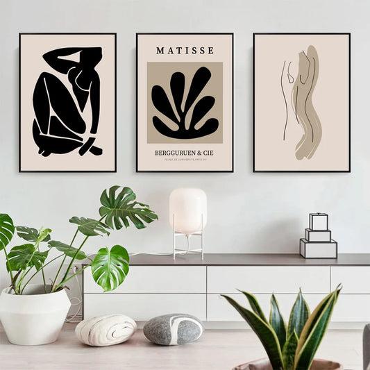 Abstract Matisse Line Art Canvas – Minimalist Modern Wall Decor