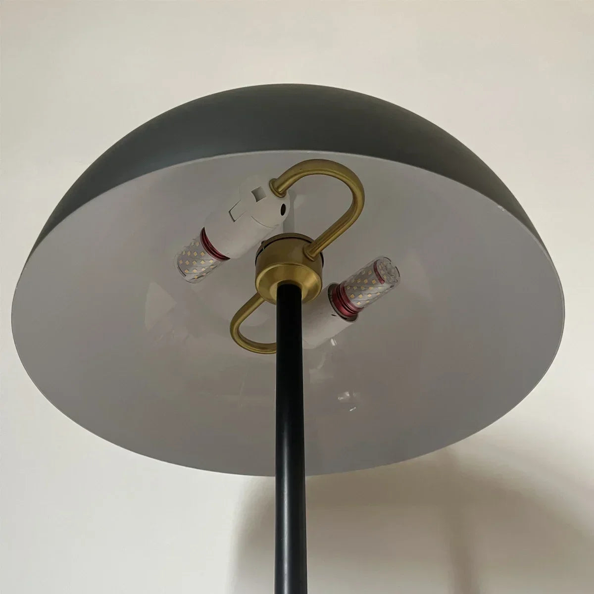 Black Scandinavian Floor Lamp with Mushroom Shade
