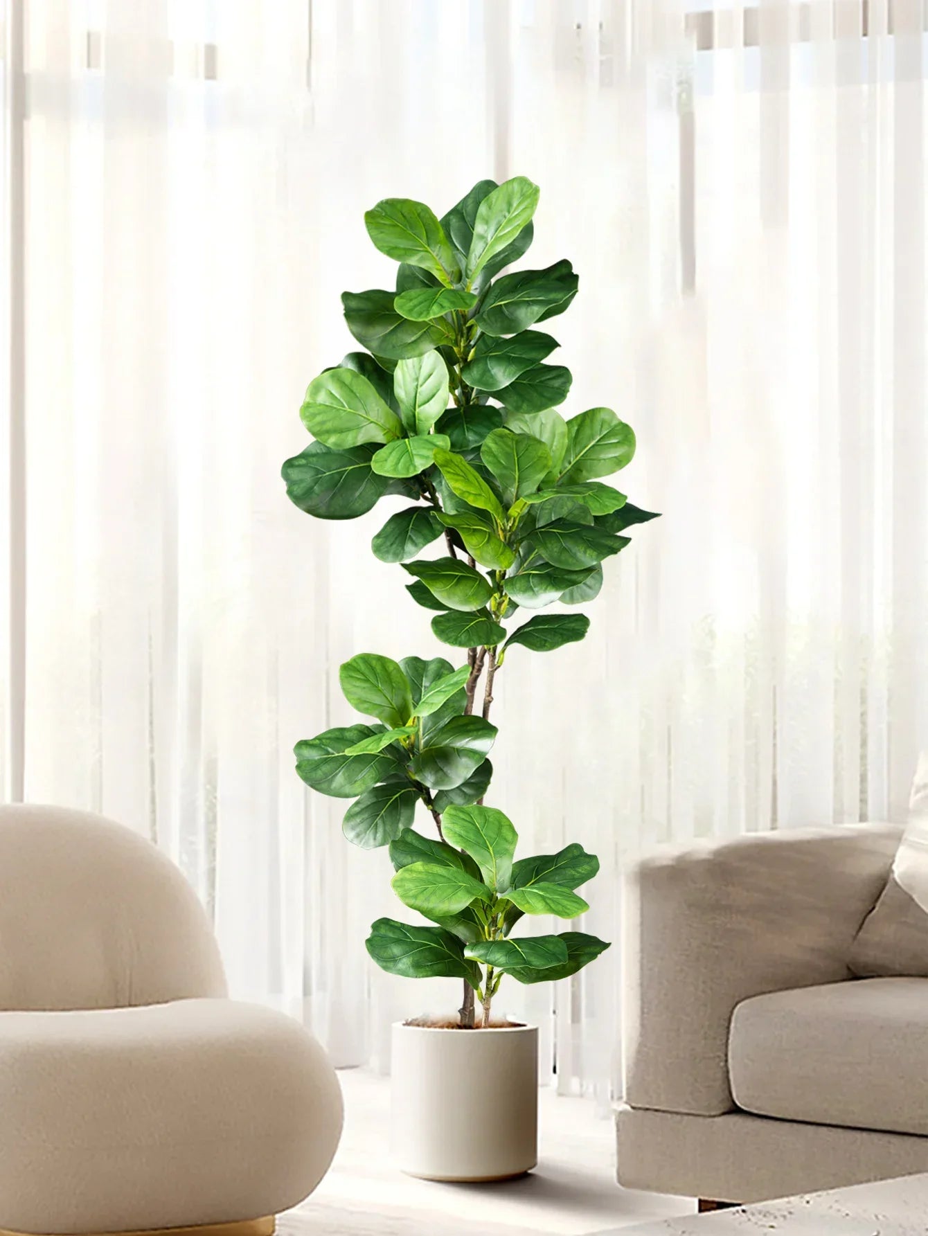 Large Artificial Ficus Tree – Fiddle Leaf Style Faux Indoor Plant