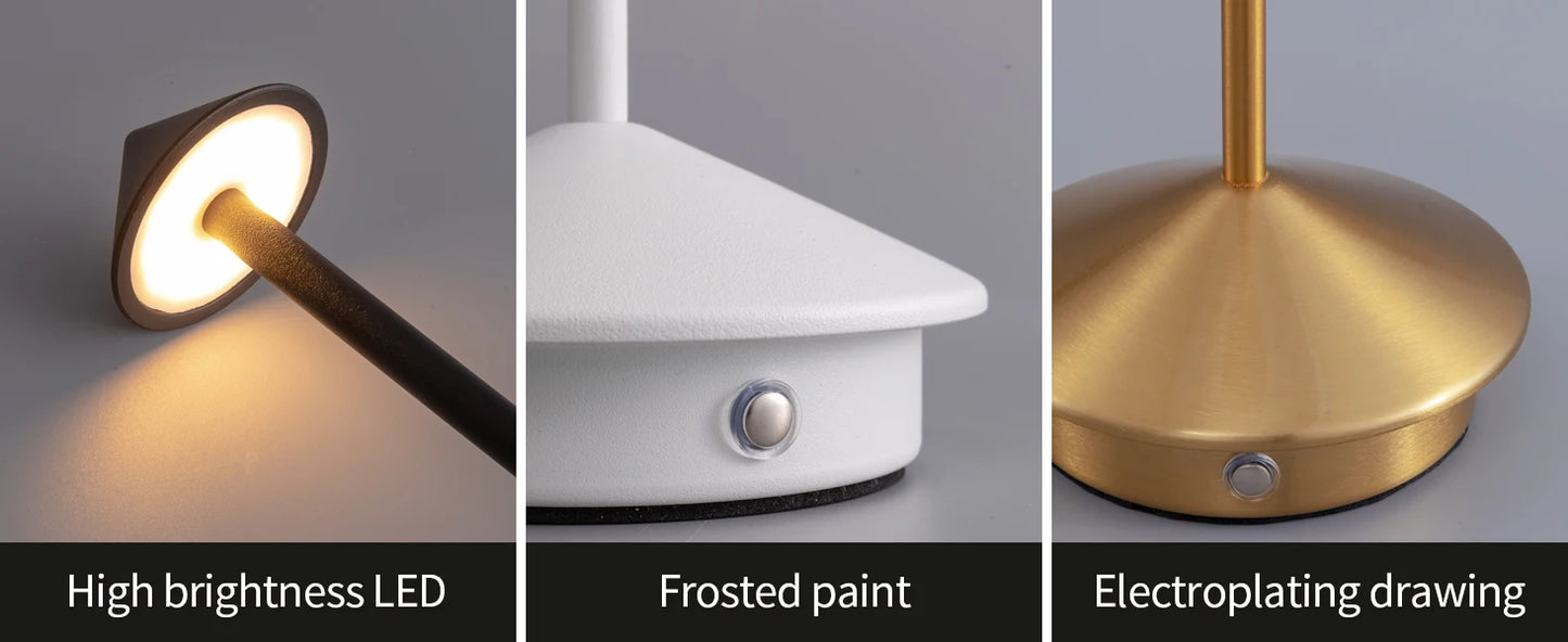 Cordless Rechargeable Table Lamp | Touch Control LED Light