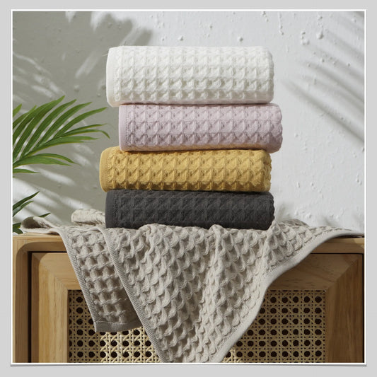 Premium Waffle Weave Cotton Towel Set
