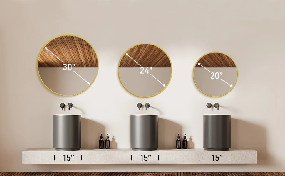 Gold Round Vanity Wall Mirror