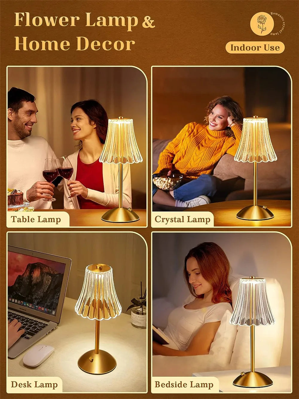 AuraTouch LED Lamp — 3-Color Dimming Night Light
