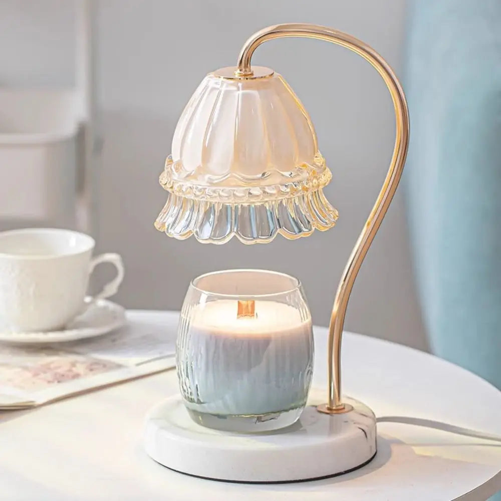 Aroma Diffuser Candle Lamp – Marble Minimalist Glow