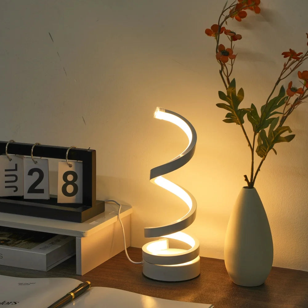 TwistGlow Spiral Lamp — 3-Mode Ambient Lighting