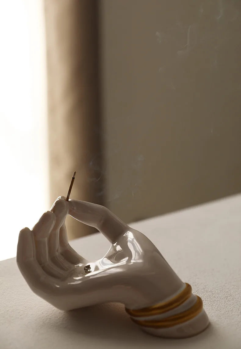 Serenity Palm Ceramic Incense Holder