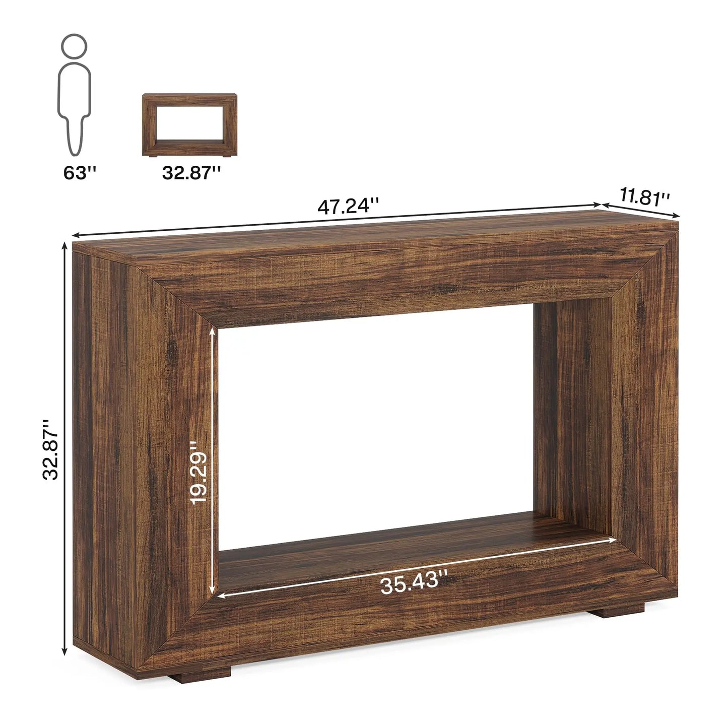 Tribesigns 47" Farmhouse Console Table with Storage