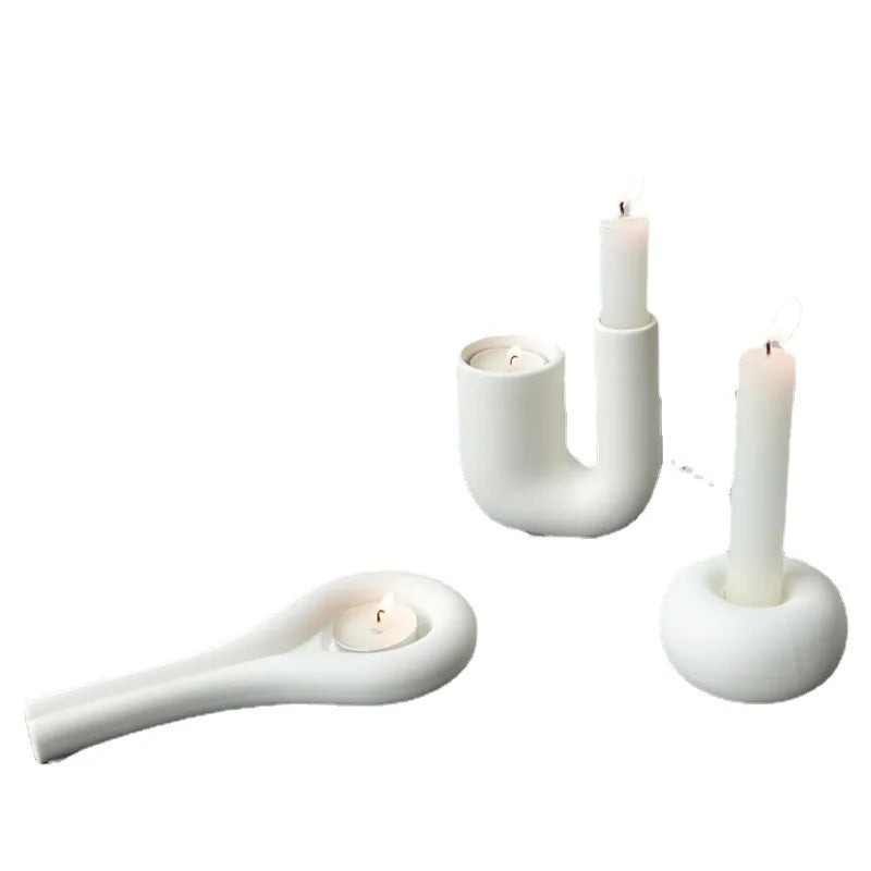 Nordic Ceramic Candlestick Holder