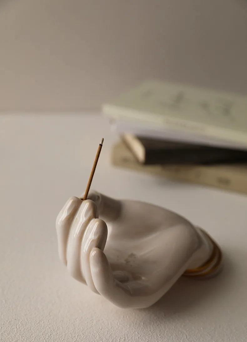 Serenity Palm Ceramic Incense Holder
