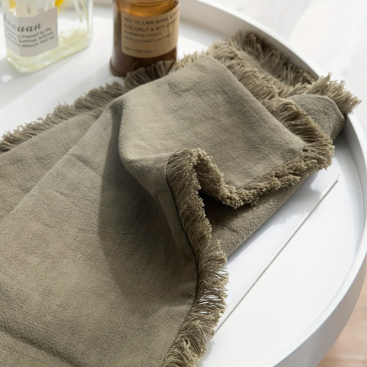 Boho Fringed Cushion Cover – Textured Decorative Accent