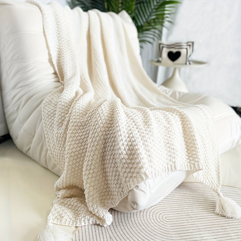 Boho Geometric Knit Throw Blanket – All-Season Soft Cozy Home Decor | Aesthetic Glow